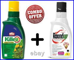 Combo package ROUNDUP CONCENTRATED GRASS WEED KILLER + KILLEX Concentrate 1L
