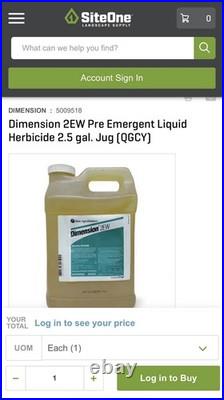 Dimension 2EW Pre Emergent Liquid Herbicide 2.5 Gal. Jug Free Shipping! NEW