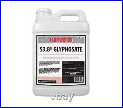 Farm Works 2.5 GALLON 53.8% Glyphosate Grass and Weed Killer, Free Shipping