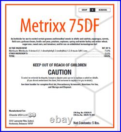 Metrixx 75DF Herbicide Metribuzin 75%, Metricor, Sencor, Tricor 5 Pounds
