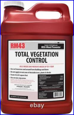 RM43 Weed Killer 43% Glyphosate Total Vegetation Control Herbicide 2.5 Gallon