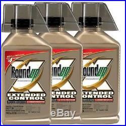 Roundup 32 oz. Concentrate Extended Control Weed Killer- 3 pack Free Shipping
