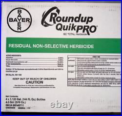 Roundup Quikpro SC Total. Residual Weed Control. 144 ounce jug