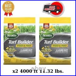 Scotts Turf Builder Weed & Feed Eliminate Clover Killer and Lawn Fert (2 Pack)
