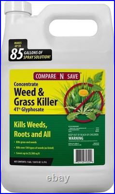Weed Grass Killer Herbicide 16/128 Oz 41% Glyphosate Concentrate Compare-N-Save